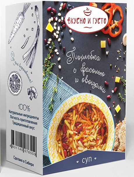 

Похлебка Вкусно и густо с фасолью и овощами 121 г