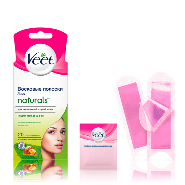 фото Полоски для депиляции veet naturals 20 шт