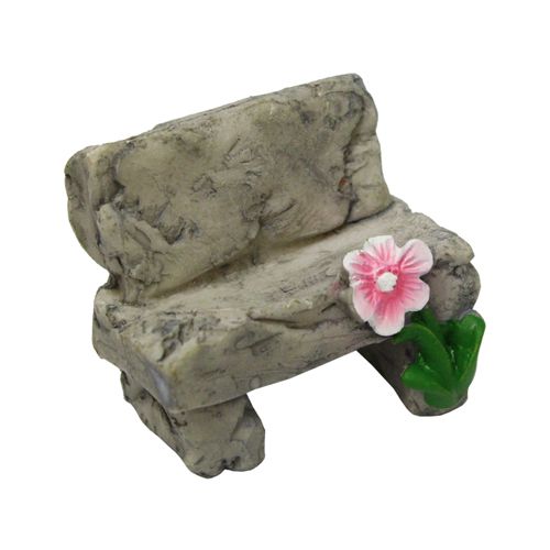 фото Миниатюра скамейка с цветком 3,8*2,5*3см, астра 7717802