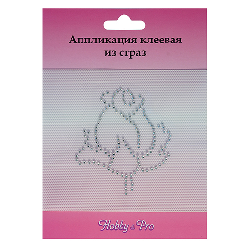 фото Аппликация из страз бутон розы 7*8см hobby&pro