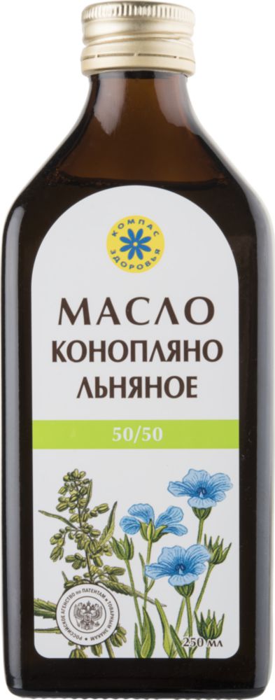 Масло Компас здоровья конопляно-льняное нерафинированное 250 мл