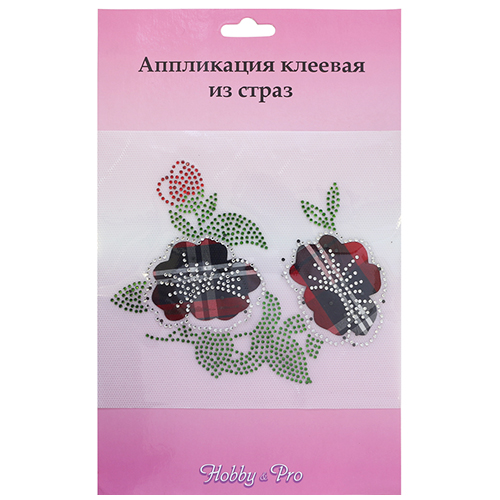 фото Аппликация из страз цветы 15*11,7см hobby&pro