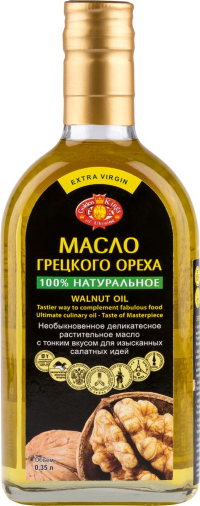 фото Масло грецкого ореха extra virgin 100% натуральное 0.35 л golden kings of ukraine