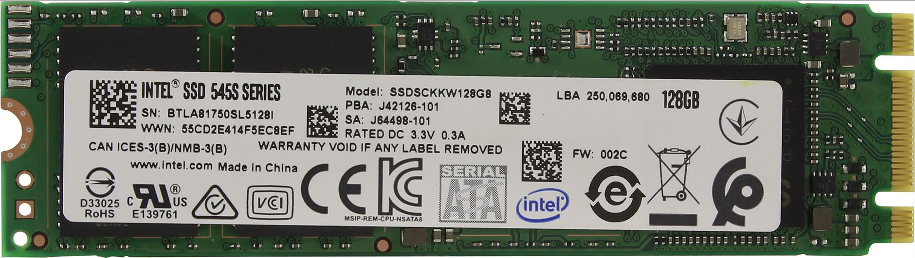 

SSD диск Intel 545s 128ГБ (SSDSCKKW128G8), 545s