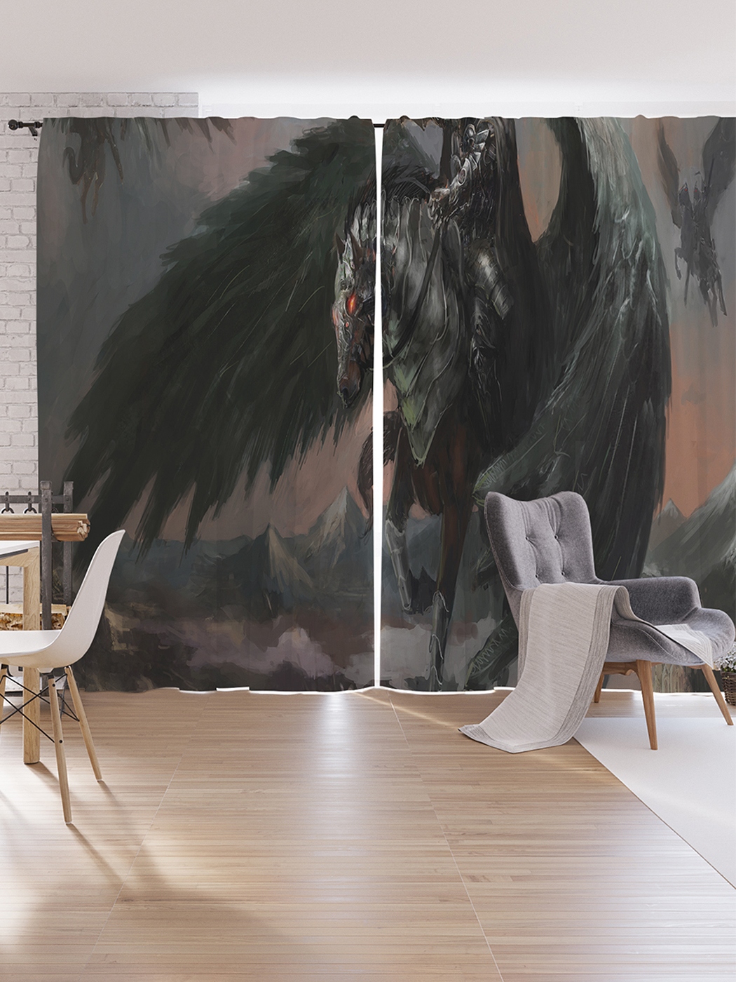 

Шторы под лён JoyArty «Мрачные пегасы», серия Oxford DeLux, 340х265 см, Шторы под лён «Мрачные пегасы», серия Oxford DeLux, 340х265 см