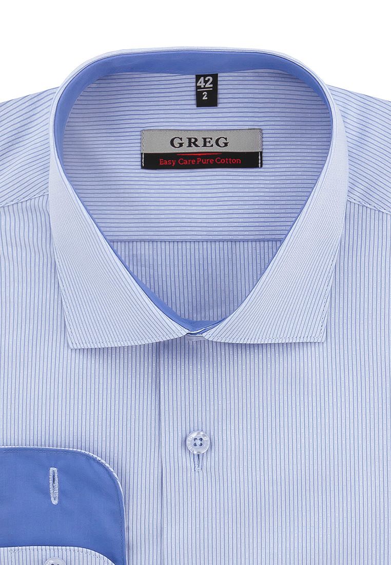 Рубашка мужская Greg 221/191/8232/Z/1 голубая 39