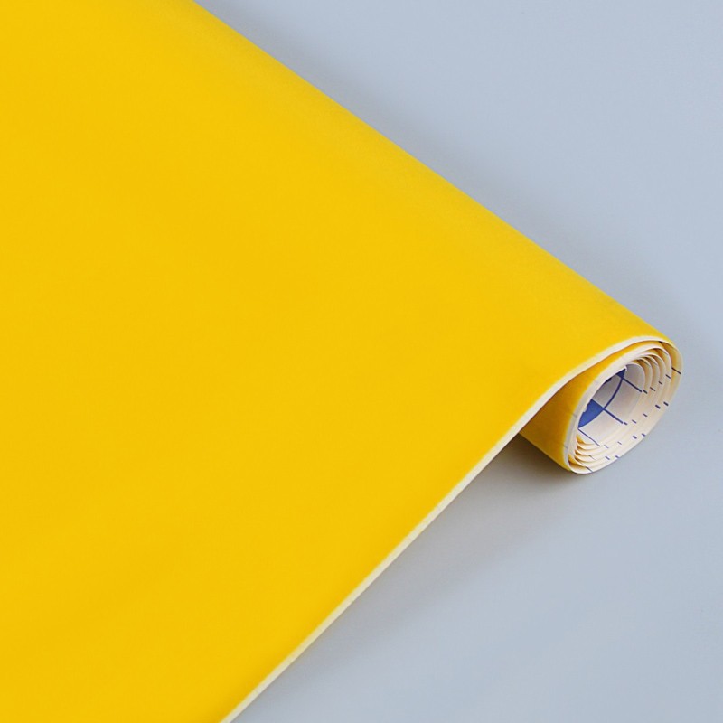 фото Бумага бархатная самоклеящаяся sadipal в рулоне 0,45х1 м желтый