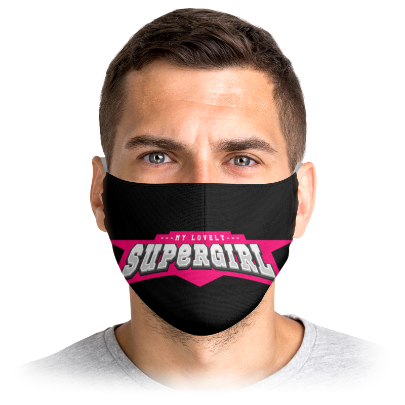 

Многоразовая маска Printio Супер девушка черная M, Супер девушка