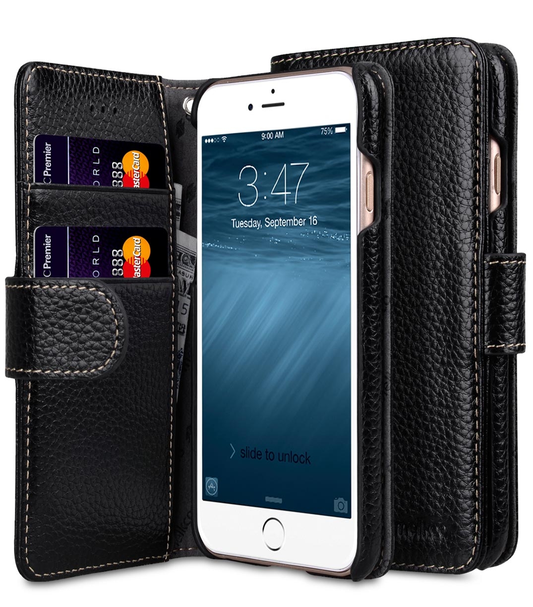 фото Чехол melkco для iphone 7/8 - wallet book type - black