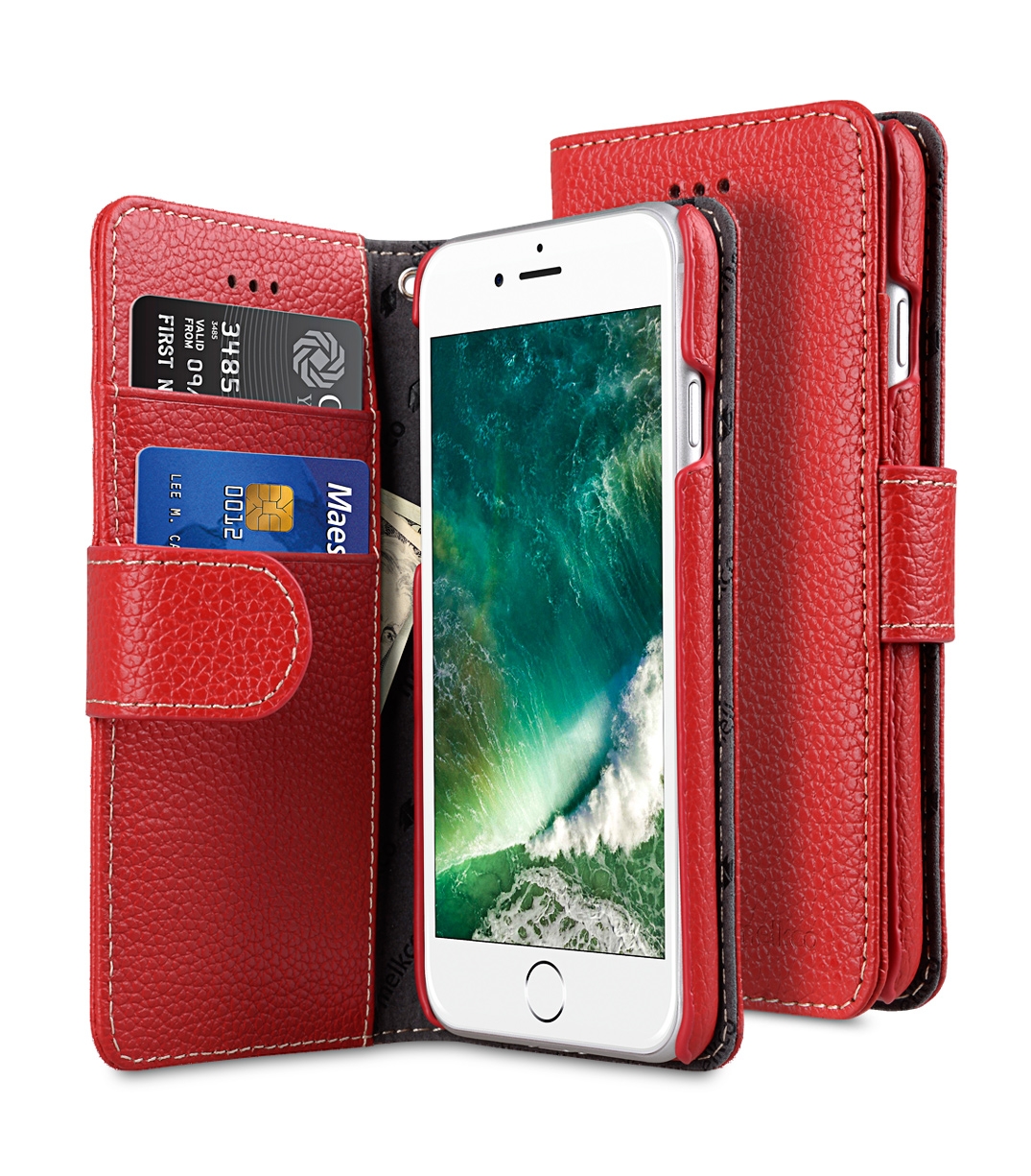 фото Чехол melkco для iphone 7/8 - wallet book type - red