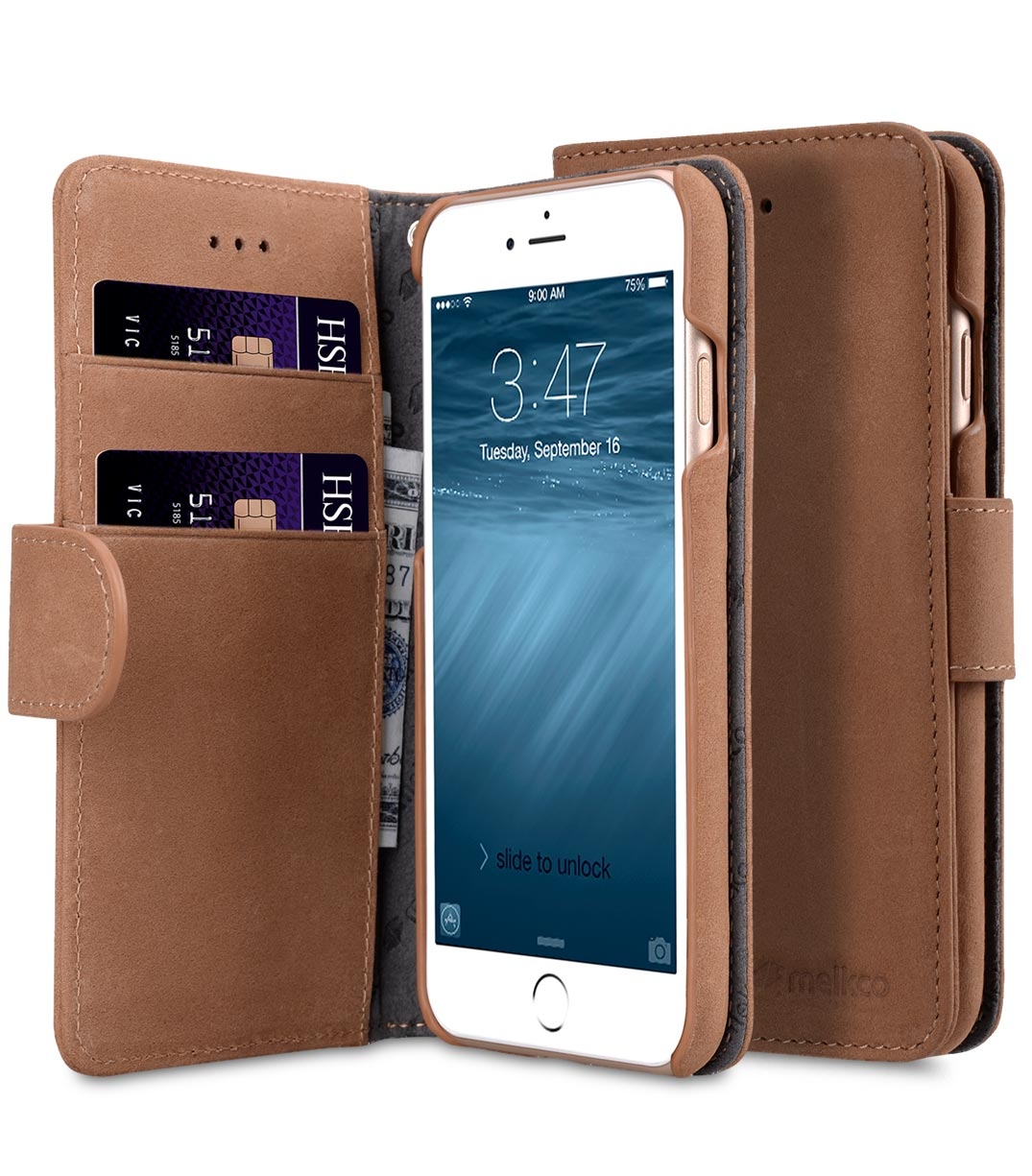 фото Чехол melkco для iphone 7/8 - wallet book type (classic vintage brown) - brown