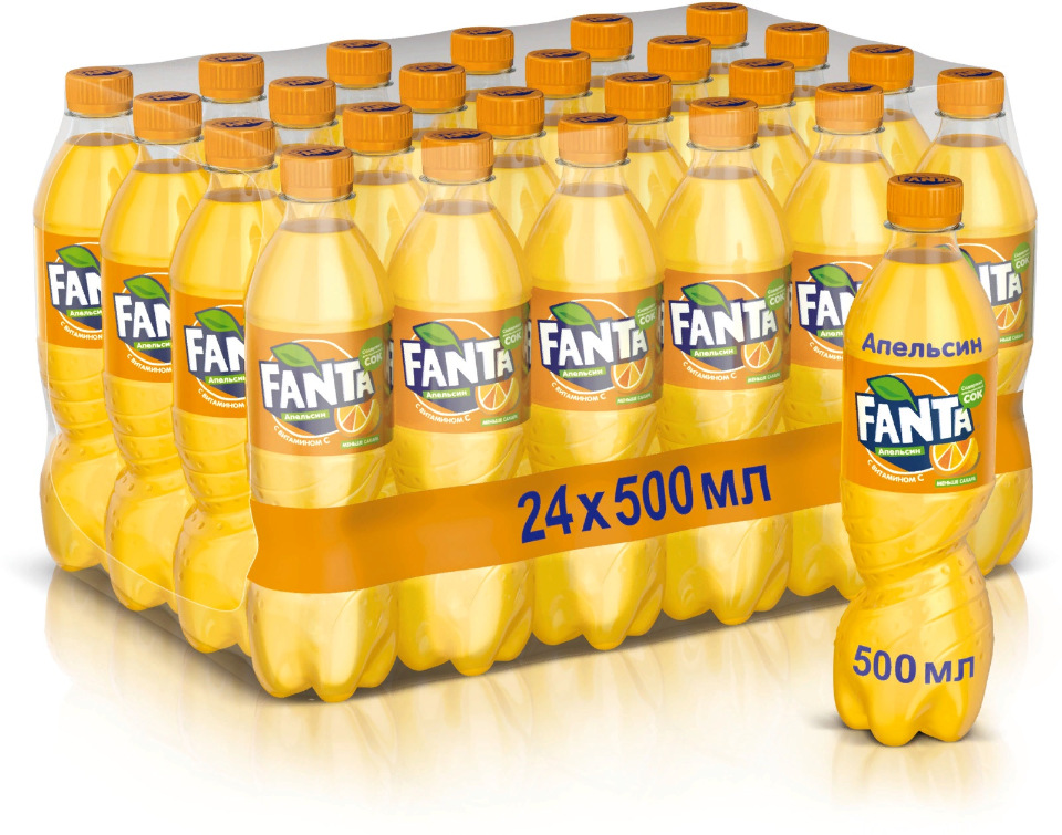 Газированный напиток Fanta апельсин, 0,5 л х 24 шт