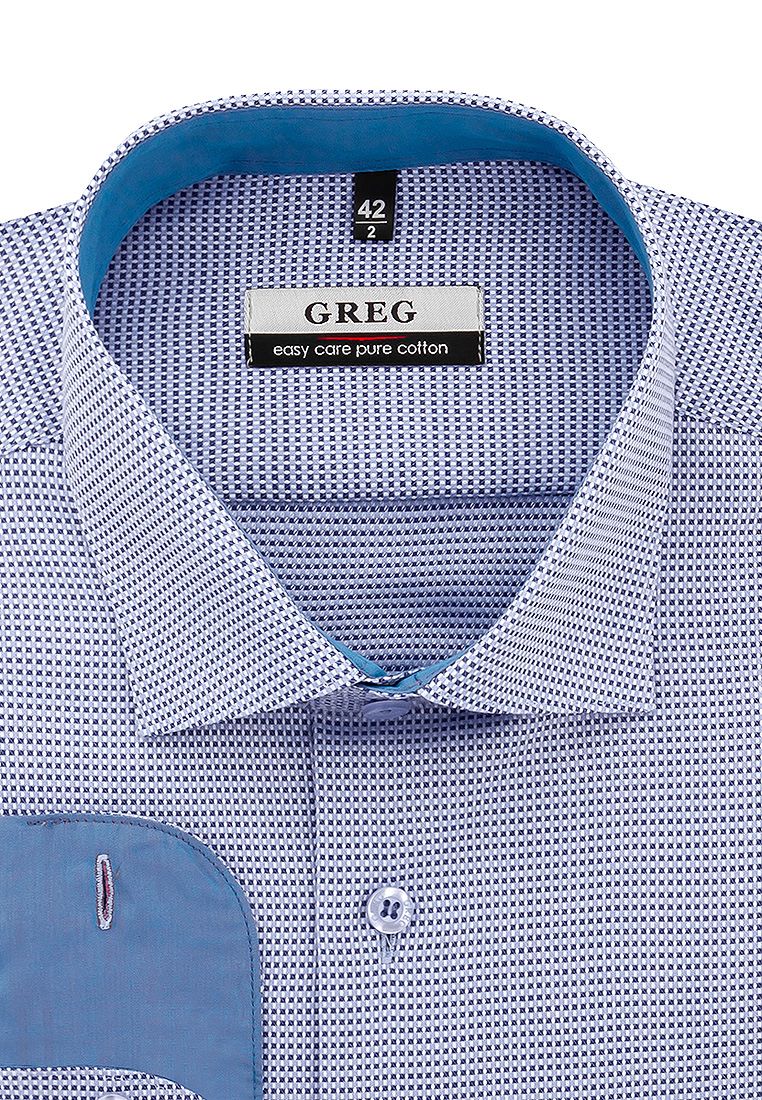 Рубашка мужская Greg 224/191/8267/Z/1_GB голубая 44