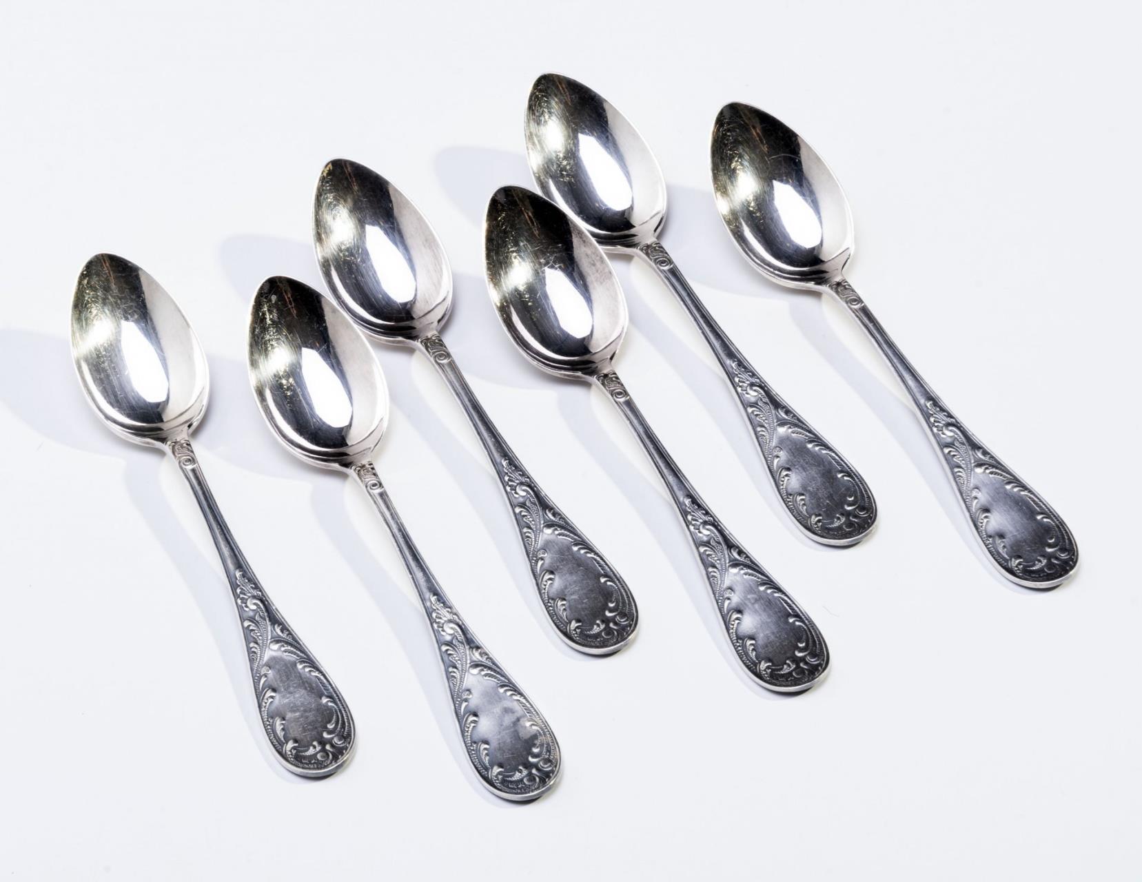 

Набор ложек на 6 персон, Винтаж, мельхиор, серебрение, СССР, 1960-1980 гг.