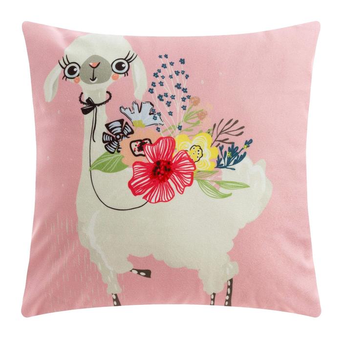 

Чехол на подушку Этель "Cute llama" 40 х 40 см, велюр