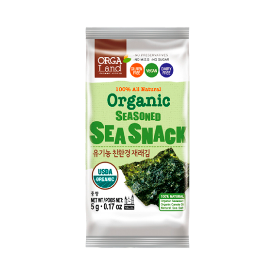 

Органическая морская капуста сушеная "Organic seasoned sea snack", 5 г