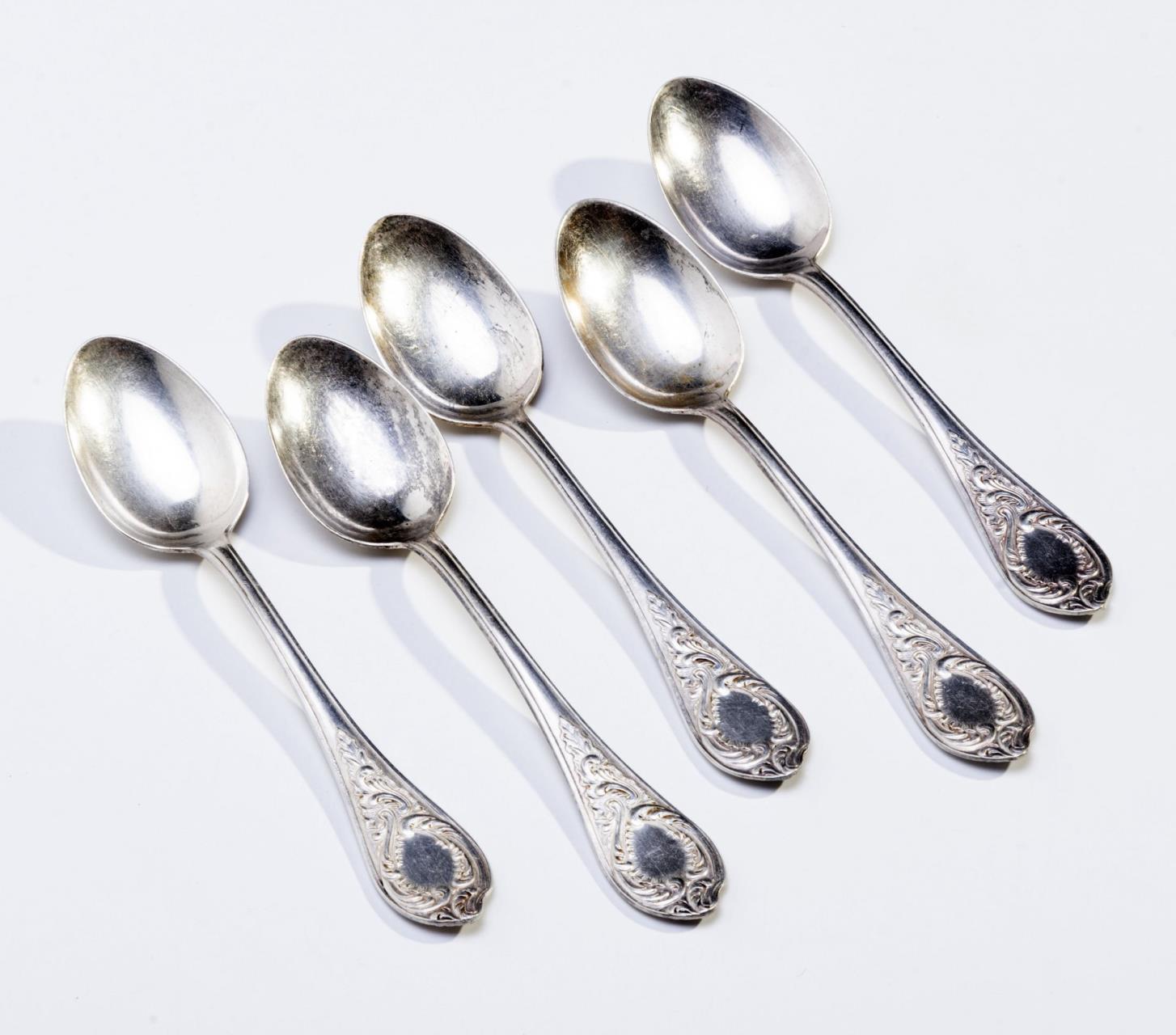 

Набор ложек на 5 персон, Винтаж, мельхиор, СССР, 1950-1960 гг.