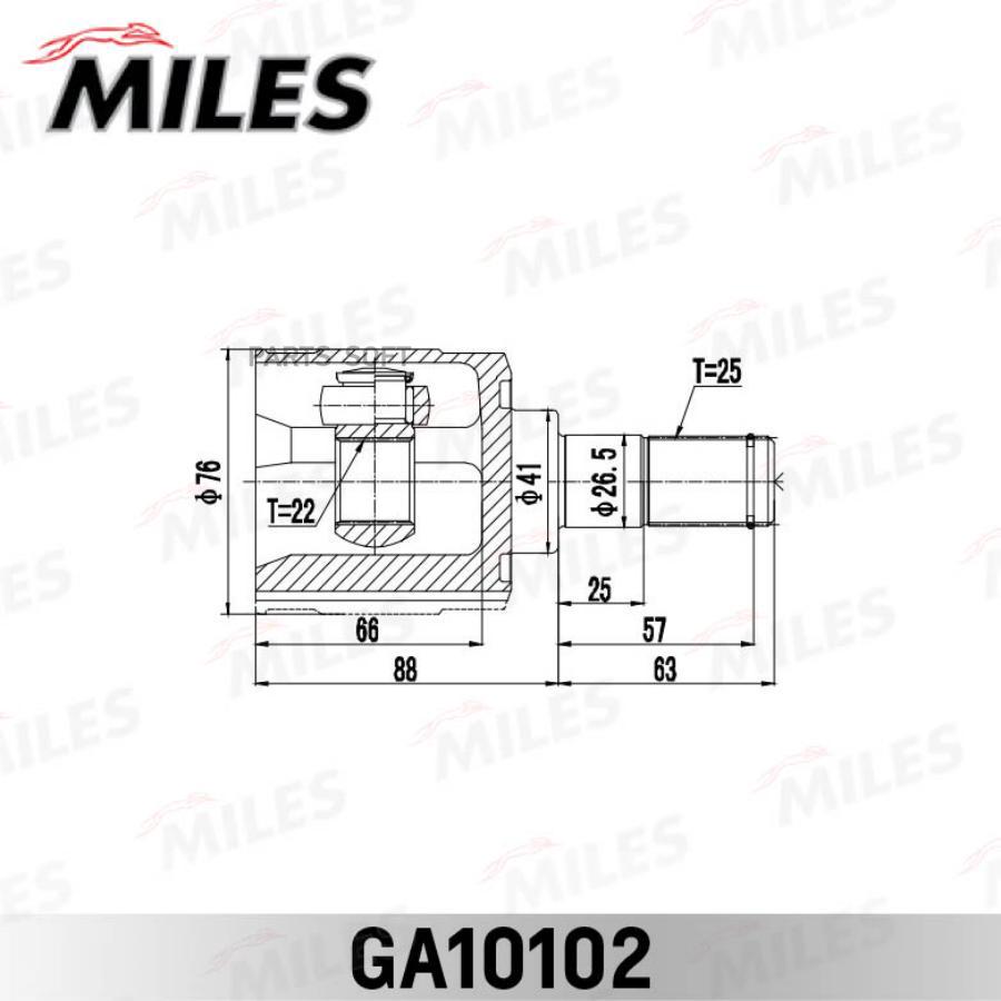 

MILES Шрус MILES ga10102 комплект