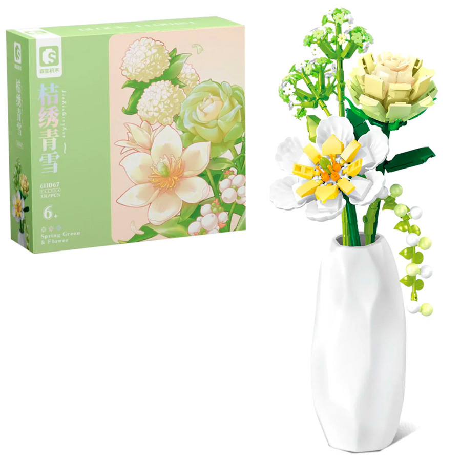 Конструктор Sembo Block 611067 Цветы в вазе: весенний букет, Block Florist, 331 деталь
