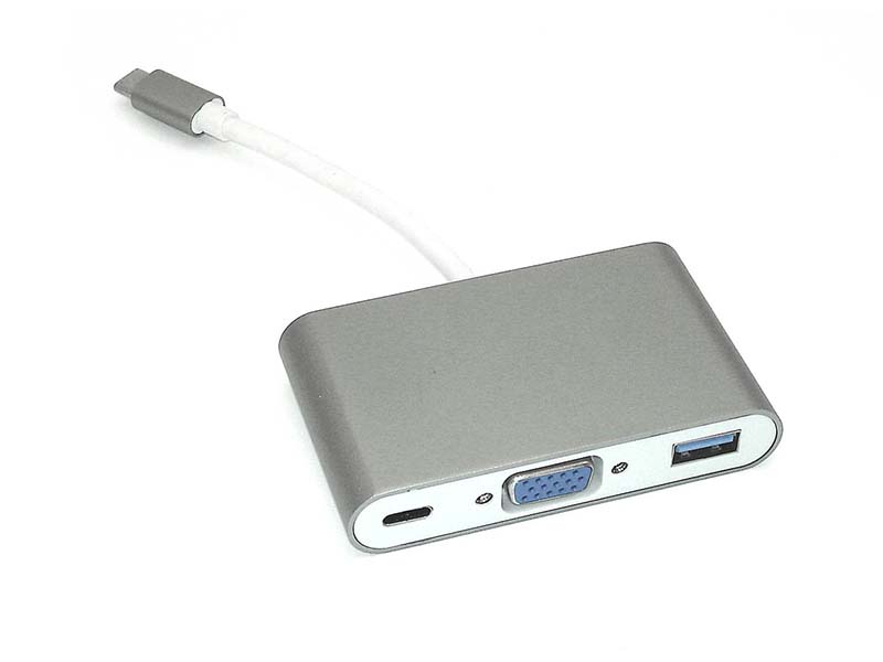 

Аксессуар Адаптер Vbparts для APPLE MacBook Type-C - VGA/USB 3.0 + Type-C Grey 075340