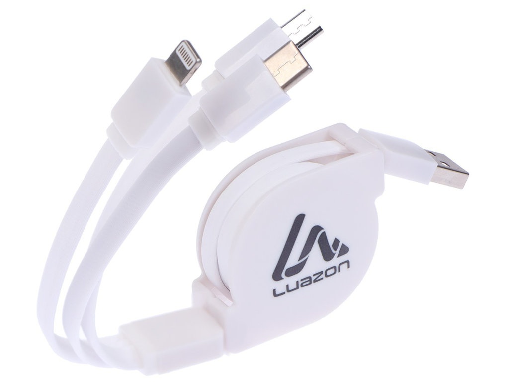 

Аксессуар Luazon 3 в 1 micro USB/Type-C/Lightning - USB 1m Black-White 7348411