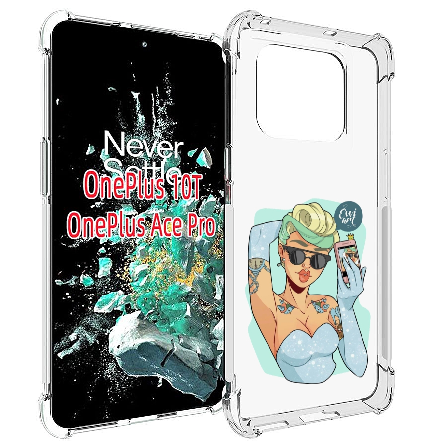 

Чехол MyPads девушка с короткой стрижкой женский для OnePlus 10T, Прозрачный, Tocco