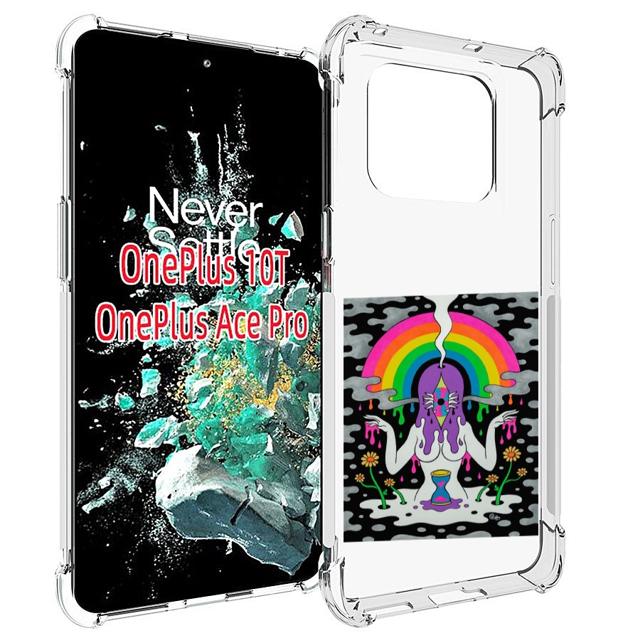 

Чехол MyPads девушка с радугой абстракция женский для OnePlus 10T, Прозрачный, Tocco