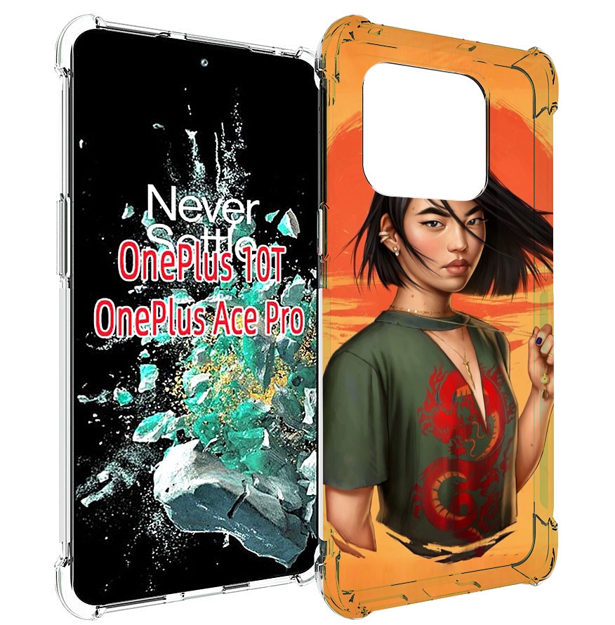 

Чехол MyPads девушка-в-оранжевом-фоне женский для OnePlus 10T, Прозрачный, Tocco