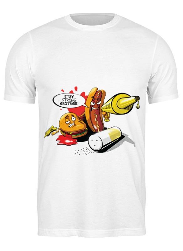 

Футболка мужская Printio Gang food белая M, Белый, Gang food