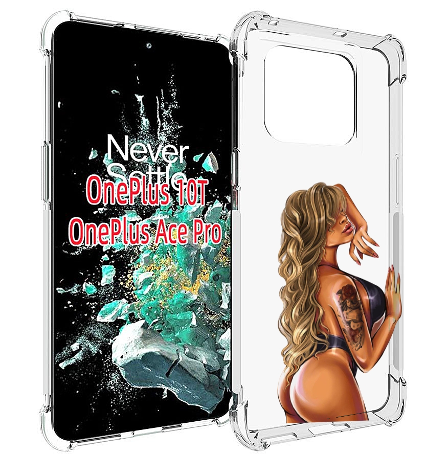 

Чехол MyPads девушка-в-черном-кожаном-купальнике женский для OnePlus 10T, Прозрачный, Tocco