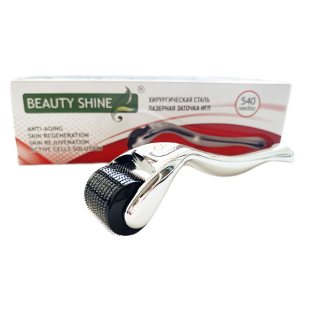 

Мезороллер BEAUTY SHINE 540 игл 1,00 мм, иглы из хирургической стали, стальной, Серебристый