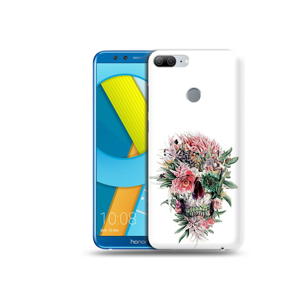 

Чехол MyPads Tocco для Huawei Honor 9 Lite череп из цветов (PT117118.56.677), Прозрачный, Tocco