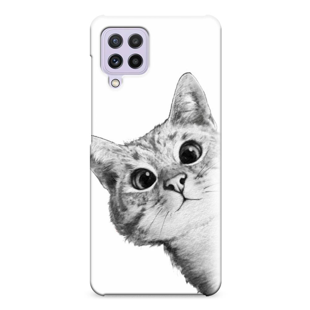

Пластиковый чехол "Кот рисунок черно-белый" на Samsung Galaxy A22