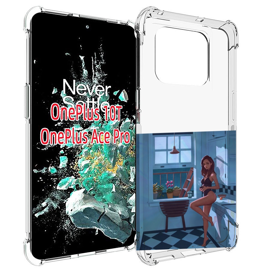 

Чехол MyPads девушка-на-кухне для OnePlus 10T, Прозрачный, Tocco
