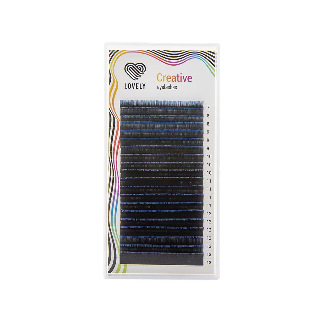 

Ресницы Lovely двухтоновые синие D 0.07 7-13 мм, Синий, 4627154595297