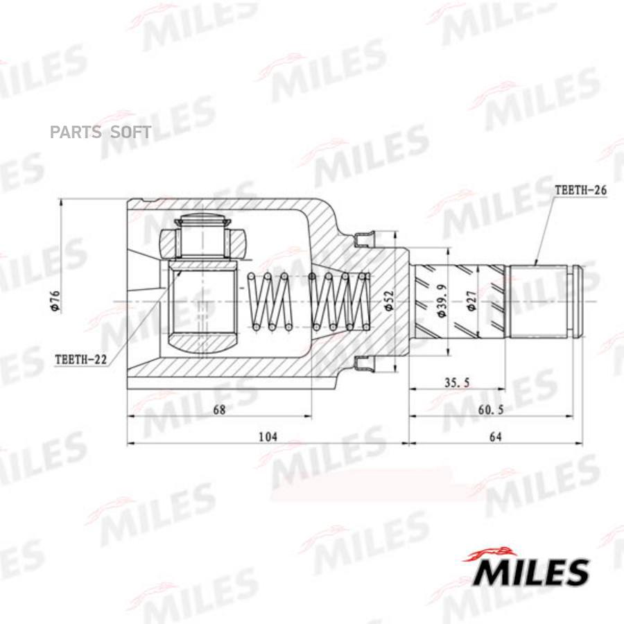

MILES Шрус MILES ga12001 комплект