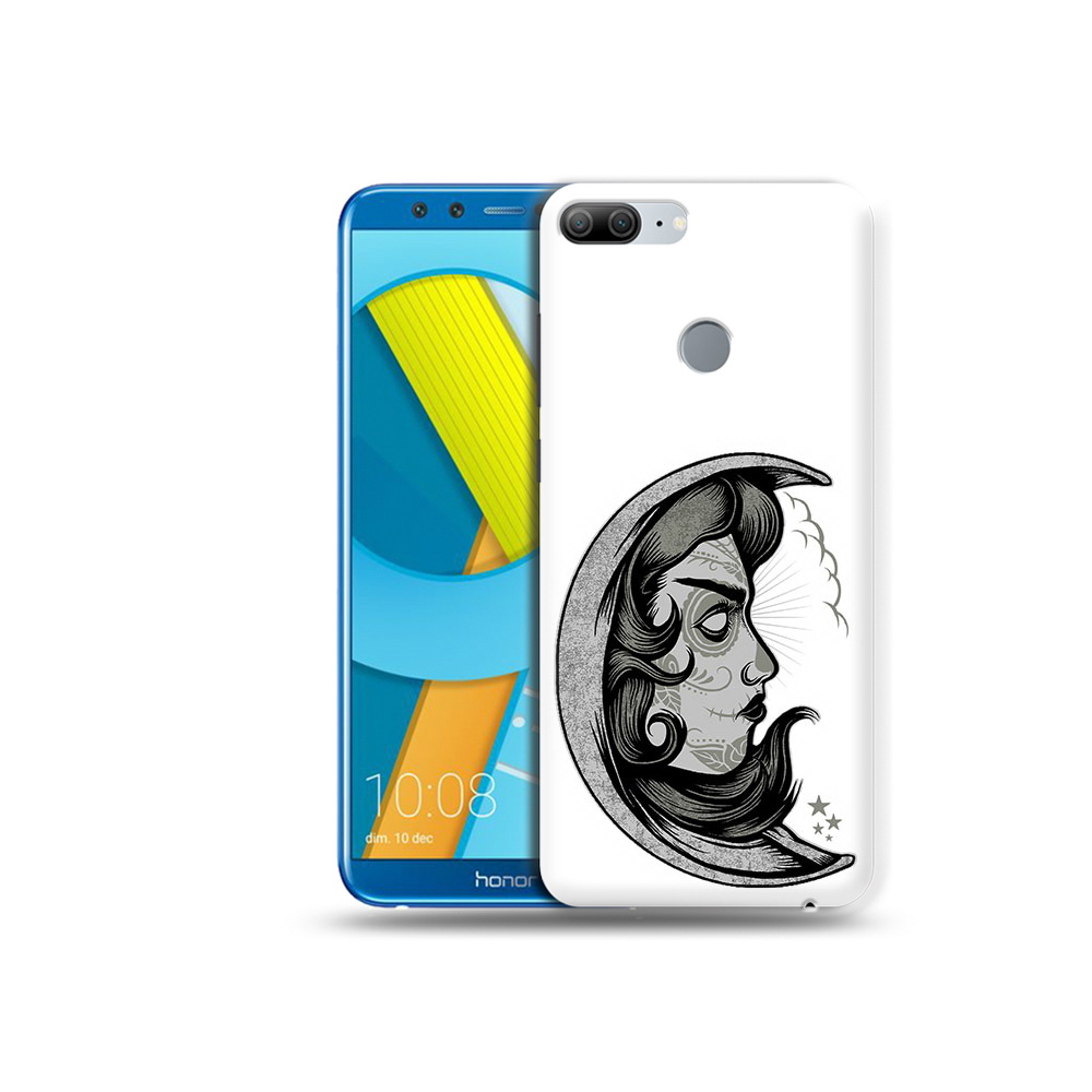 

Чехол MyPads Tocco для Huawei Honor 9 Lite черно белая луна с лицом (PT117118.56.680), Прозрачный, Tocco