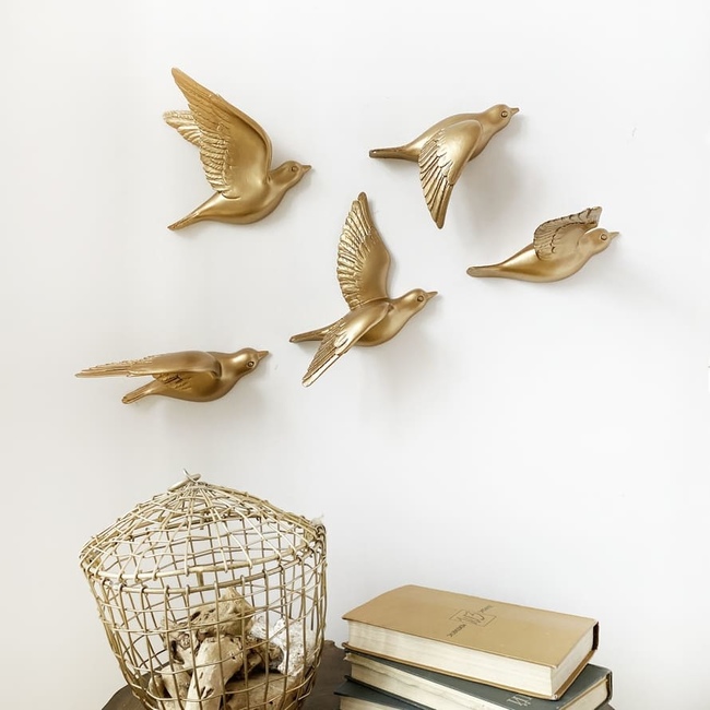 фото Настенный декор птицы соловьи 3d панно набор из 5 шт. фабрика декора "i am art" 2006n