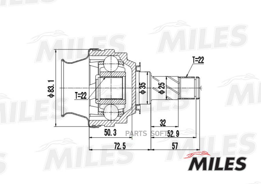 

MILES Шрус MILES ga10021 комплект