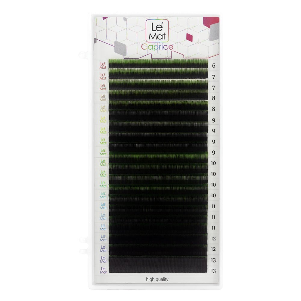 

Ресницы Ombre Green Le Maitre Caprice 20 линий C 0.10 MIX 6-13 mm, Зеленый