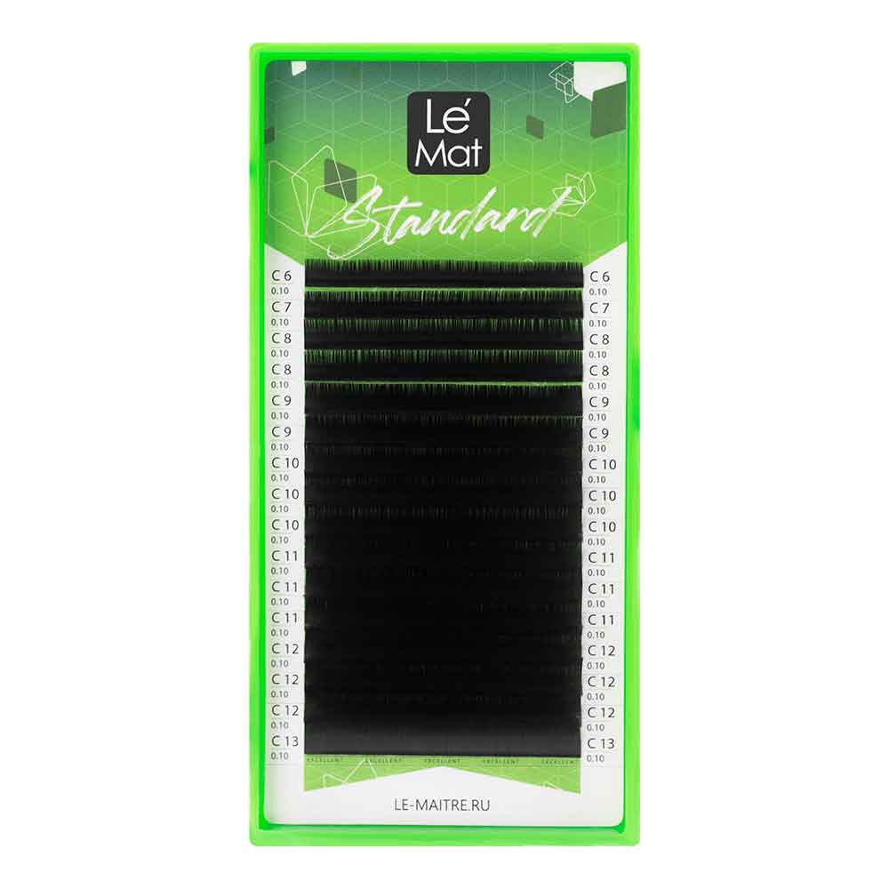 

Ресницы черные Le Maitre Standard 16 линий C 0.07 MIX 6-13 mm, Черный