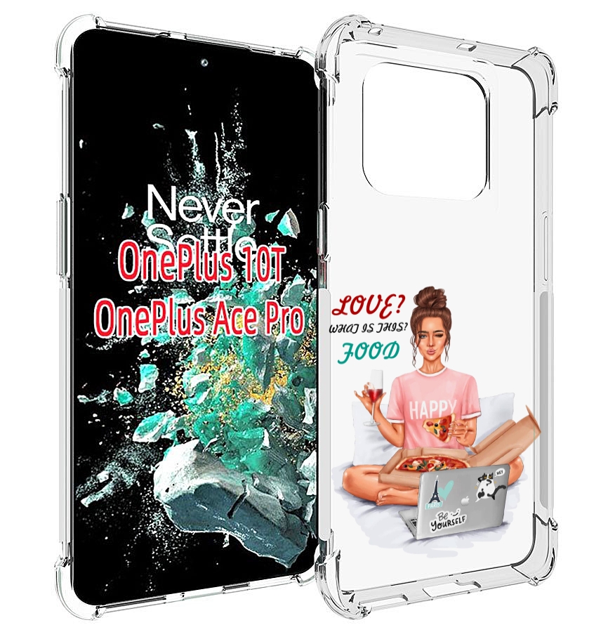 

Чехол MyPads девушка-с-ноутбуком женский для OnePlus 10T, Прозрачный, Tocco