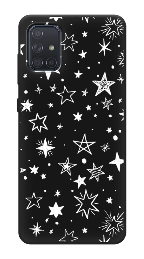 

Чехол Awog на Samsung Galaxy A71 4G "Звездочки графика белая", Разноцветный, 29052-1