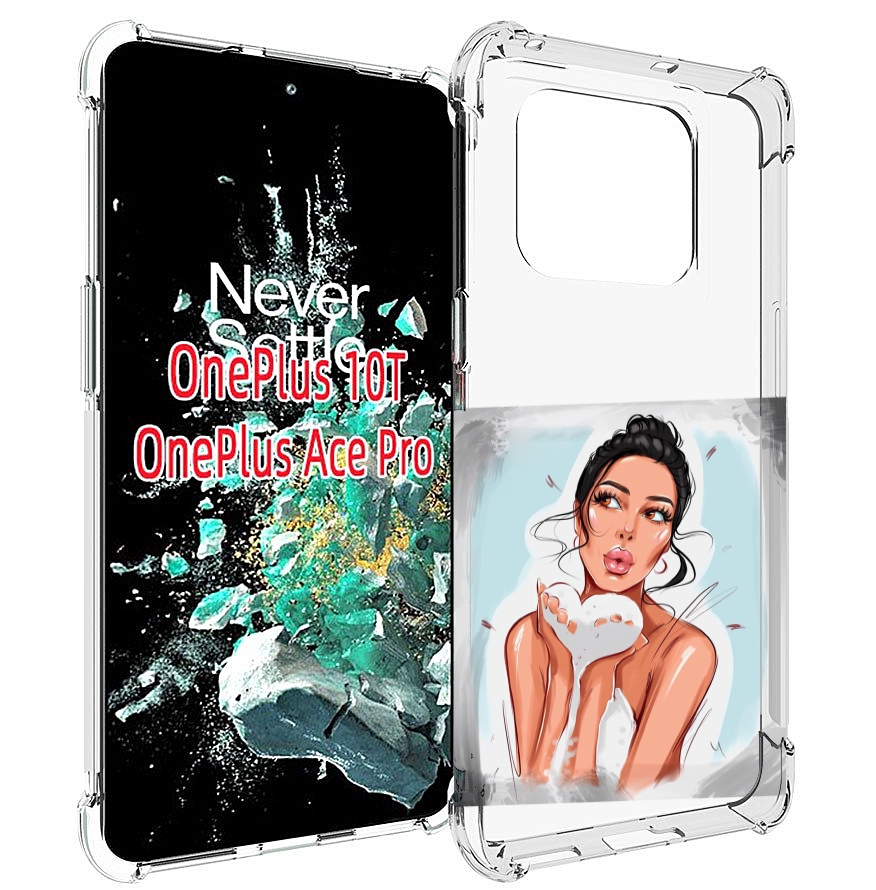 

Чехол MyPads девушка-с-пеной женский для OnePlus 10T, Прозрачный, Tocco