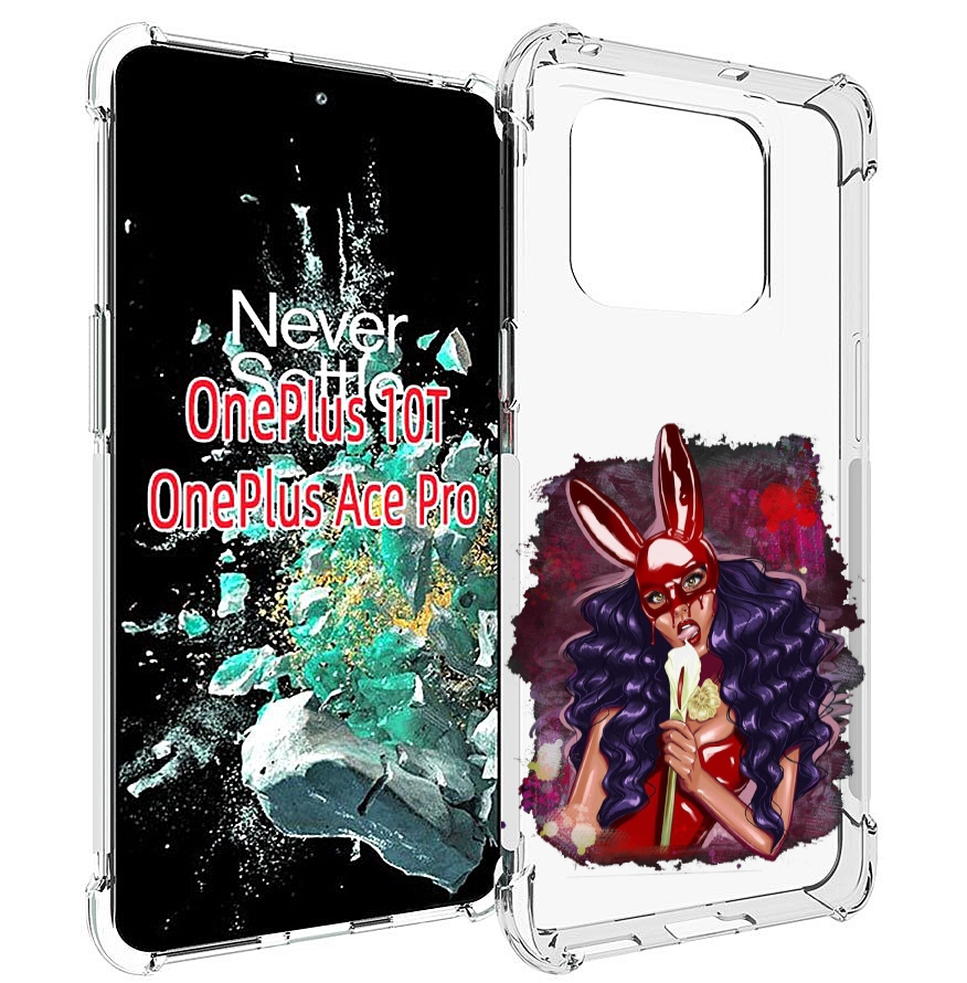 

Чехол MyPads девушка-с-текучей-маской женский для OnePlus 10T, Прозрачный, Tocco