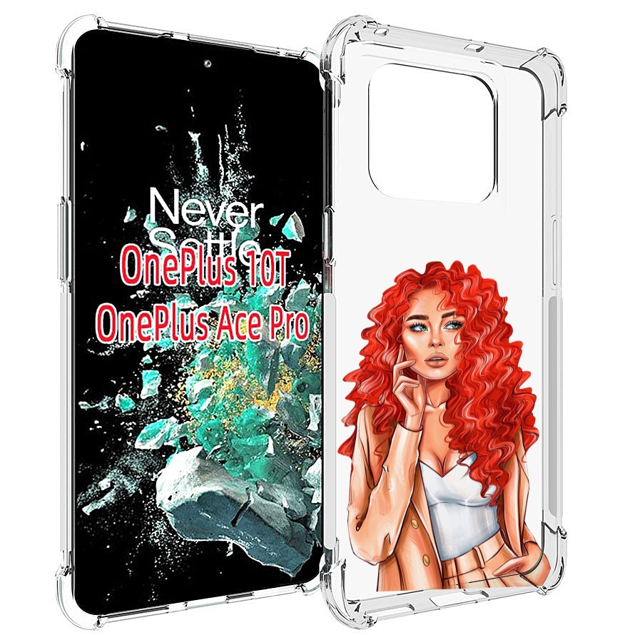 

Чехол MyPads девушка-с-яркими-волосами женский для OnePlus 10T, Прозрачный, Tocco