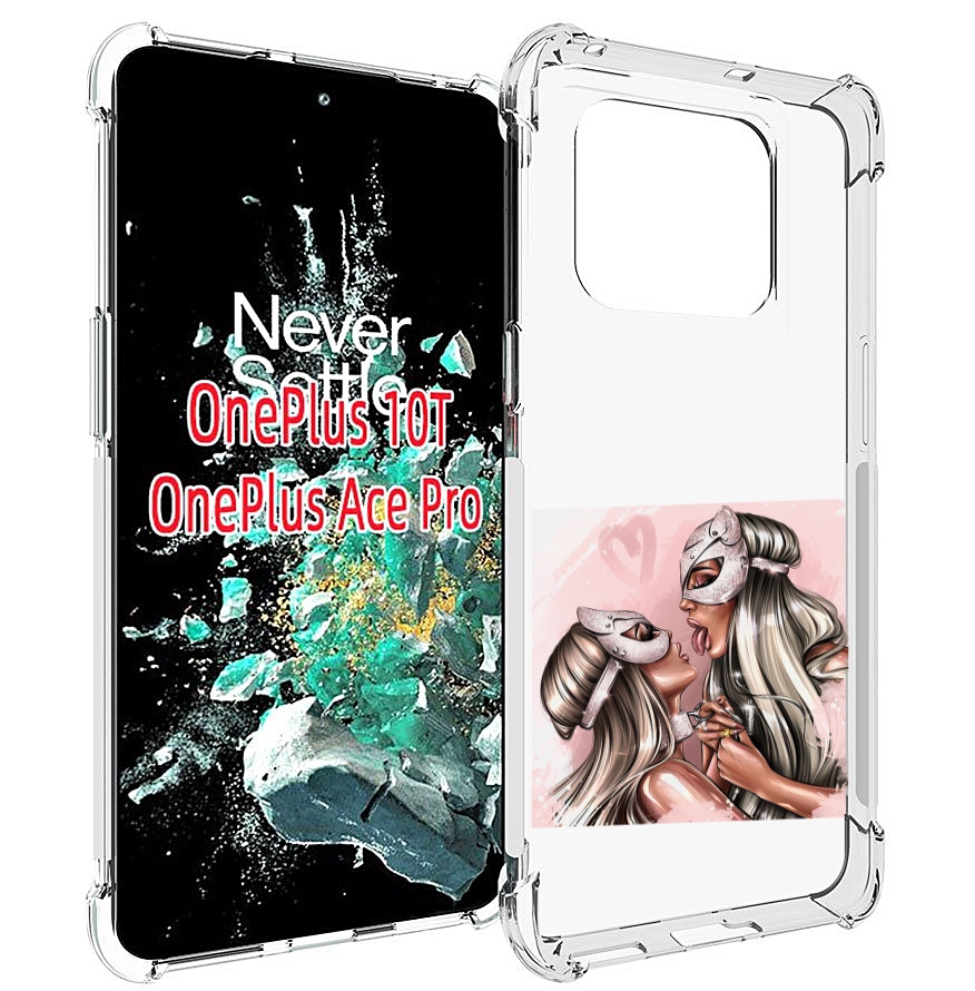 

Чехол MyPads девушки-поцелуй женский для OnePlus 10T, Прозрачный, Tocco
