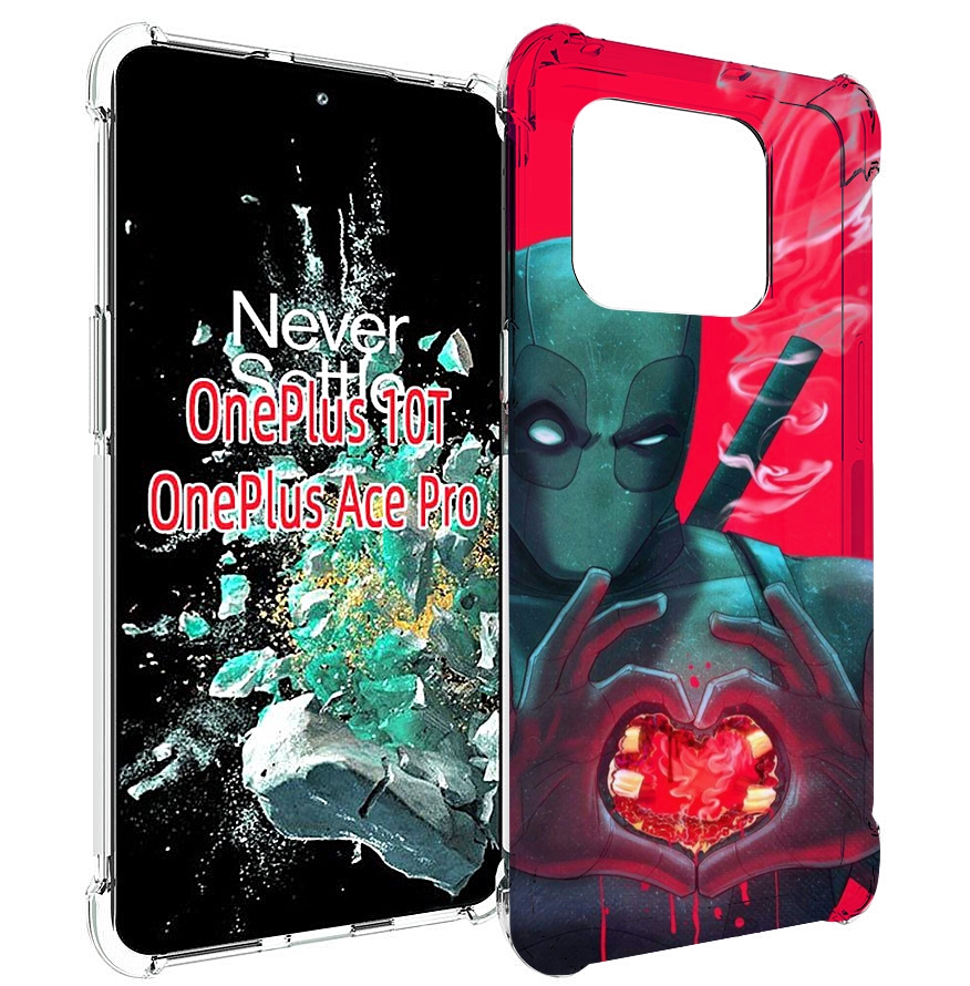 

Чехол MyPads дедпул-в-сердце для OnePlus 10T, Прозрачный, Tocco
