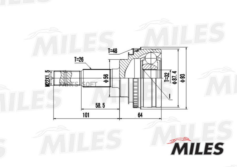 

MILES Шрус MILES ga20461 комплект