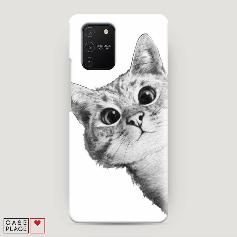 

Пластиковый чехол "Кот рисунок черно-белый" на Samsung Galaxy A91, 29920-1